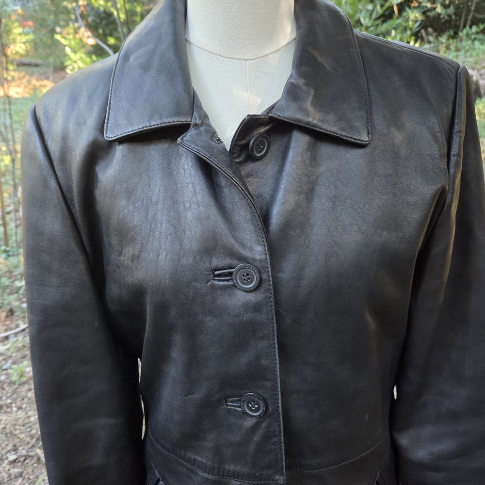 Adler Collection Classic Black Leather Women's Jacket Size Medium - Picture 5 of 9
